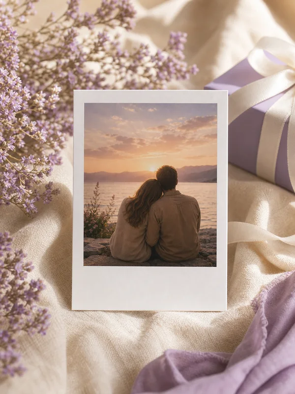 Polaroid-фото з білою рамкою в теплій композиції